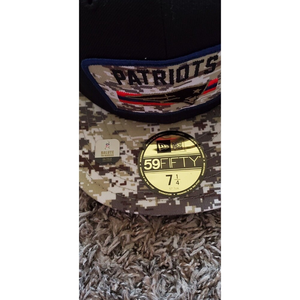 New England Patriots Hat Cap Fitted Flex 7  1/4th New Era NFL Salute to Service - Picture 4 of 11